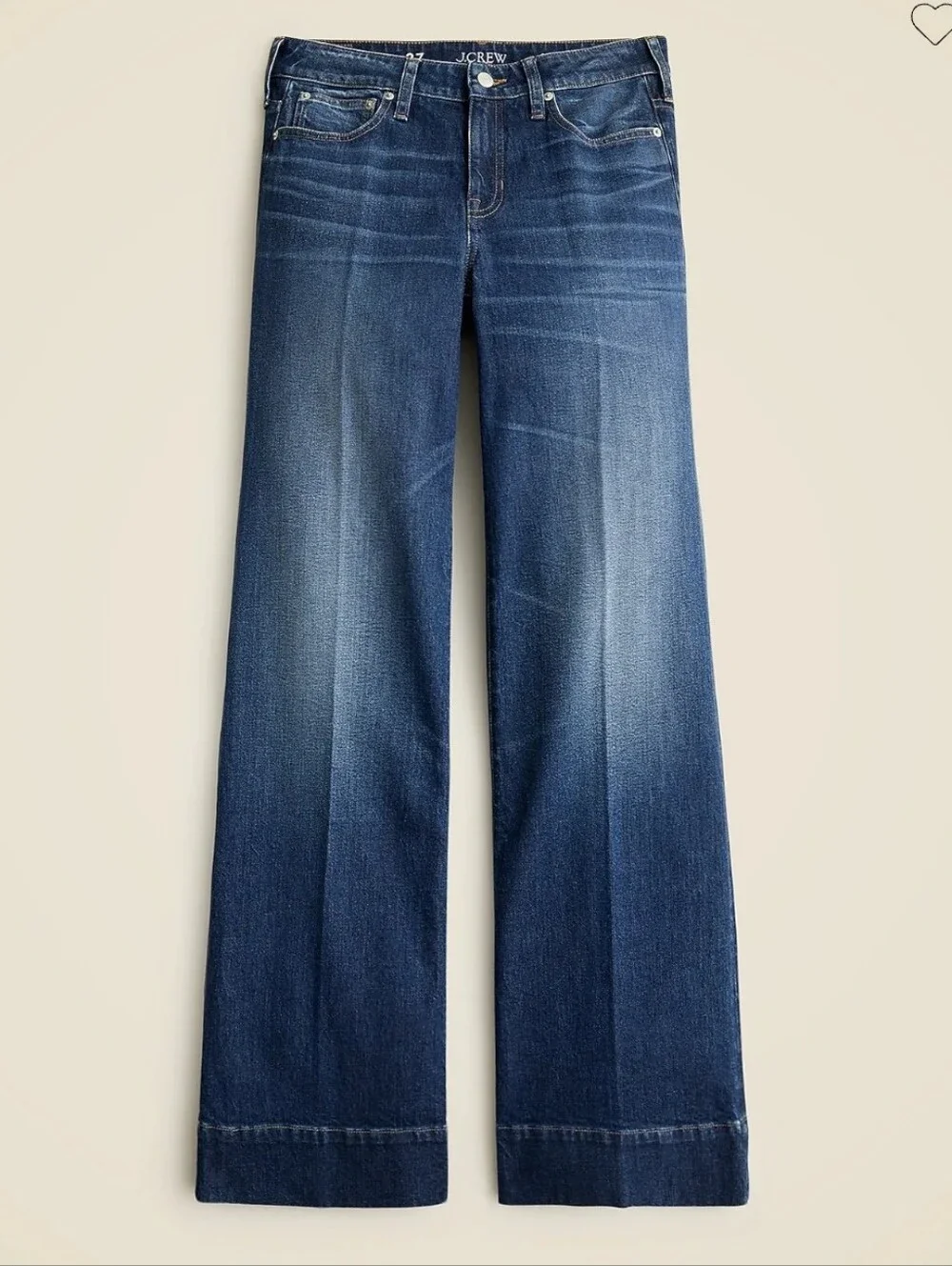 J. Crew Dark Blue '96 Low-rise denim trouser jean Size 33 Nwt New With Tags